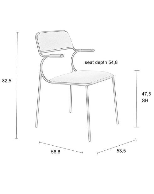 2 Chaises Alba noires - 56.8x53.5x82.5 cm