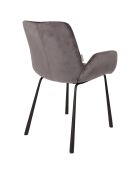 2 Fauteuils Brit velours gris - 62x59x79 cm