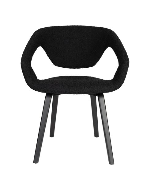 2 Chaises Flexback bouclette noires - 57x64x79 cm