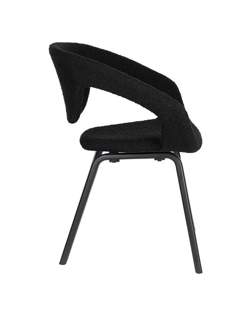 2 Chaises Flexback bouclette noires - 57x64x79 cm