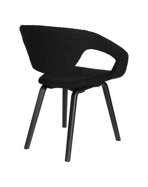 2 Chaises Flexback bouclette noires - 57x64x79 cm