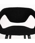 2 Chaises Flexback bouclette noires - 57x64x79 cm