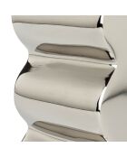 Tabouret Curves Shiny argenté - 21x30x45 cm