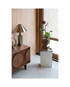 Tabouret Curves Shiny argenté - 21x30x45 cm