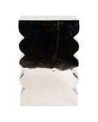 Tabouret Curves Shiny argenté - 21x30x45 cm