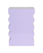 2 taburetes con curvas brillantes de color morado, 21 x 30 x 45 cm
