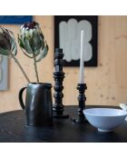 Mesa de comedor redonda Storm negra - 128x128x75 cm