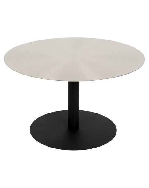 Mesita de plata satinada cepillada con nieve - 60x60x35 cm