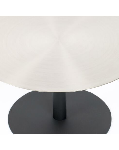 Mesita de plata satinada cepillada con nieve - 60x60x35 cm