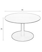 Table basse Snow Brushed Satin argentée - 60x60x35 cm