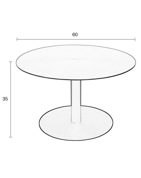 Table basse Snow Brushed Satin argentée - 60x60x35 cm
