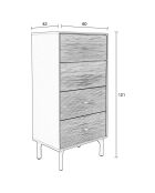 Armario matutino gris - 42x60x121 cm