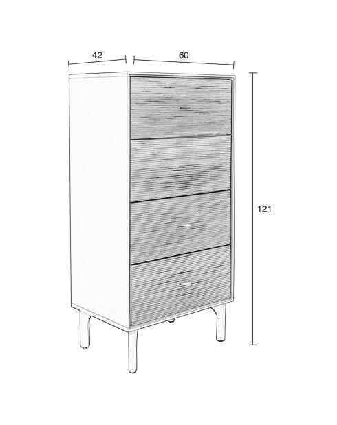 Armario matutino gris - 42x60x121 cm