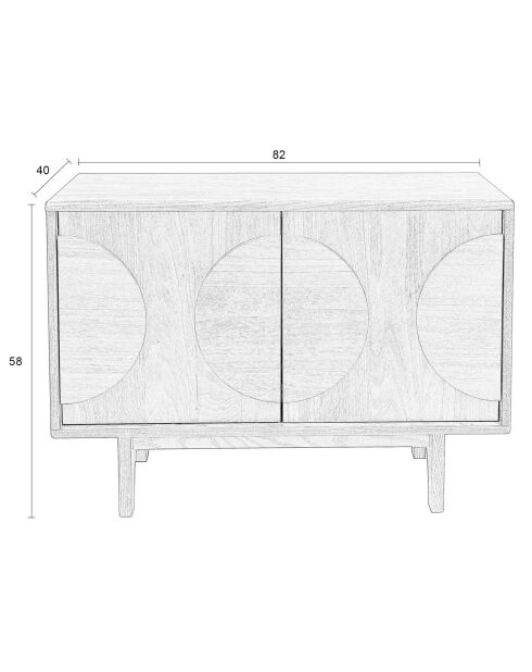 Buffet Groove marron - 40x82x58 cm