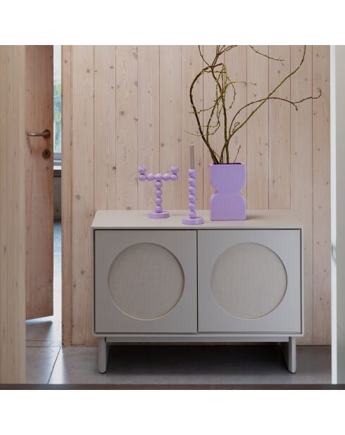 Dressoir grijs met twee eenpersoonsbedden - 45x100x70 cm