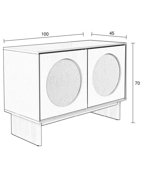 Buffet Twin gris - 45x100x70 cm