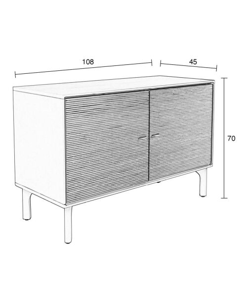 Buffet Morning gris - 45x108x70 cm