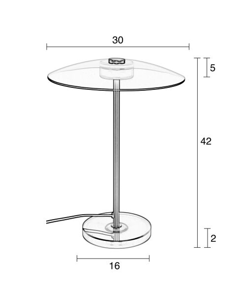 Lámpara de mesa Float dorada - 30x30x42 cm