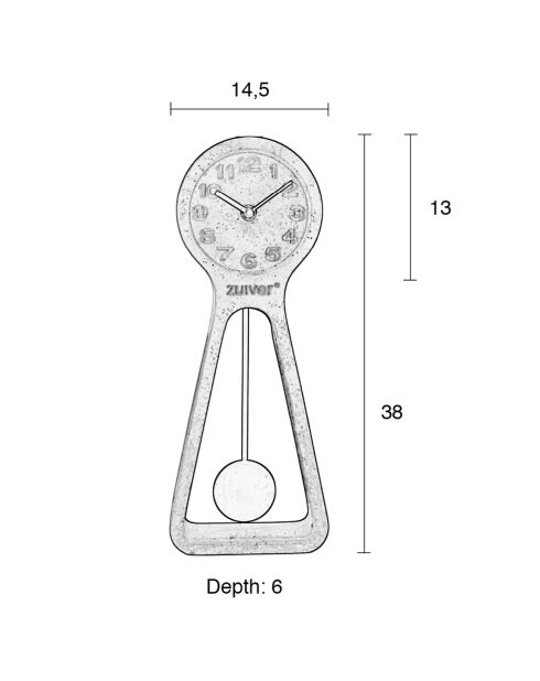 Pendule Clock Time multicolore - 145x6x38 cm