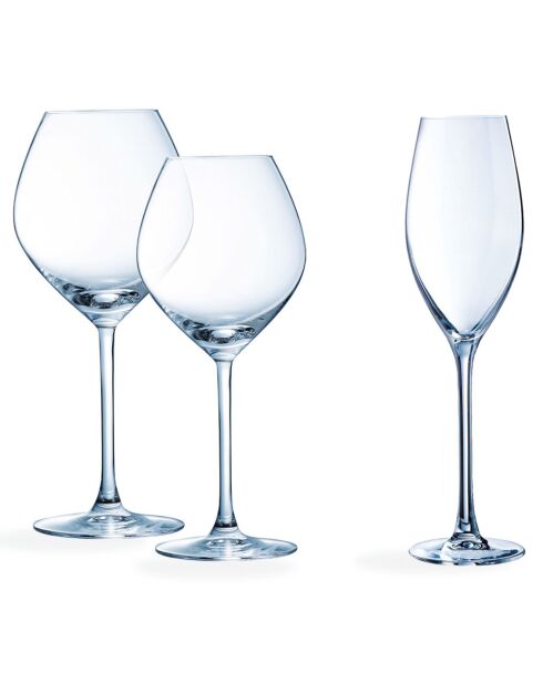 Ensemble de verres Cheer Up - 18 pièces transparents