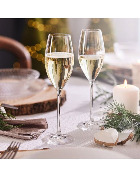 6 Verres à pied Cheer Up transparents - 55 cl