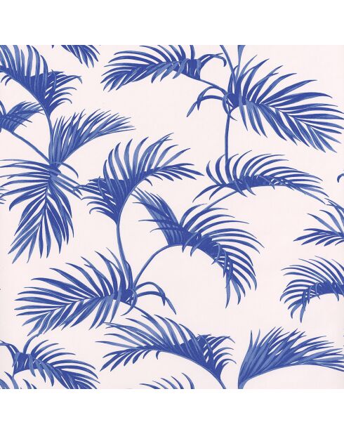 Papier peint Jungle Palmes Bleu Electrique - 53 x 1005 cm