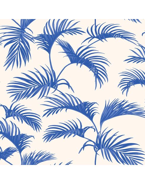 Papier peint Jungle Palmes Bleu Electrique - 53 x 1005 cm