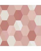 Papier peint Spaces Hexagon Rose Marsala - 53 x 1005 cm