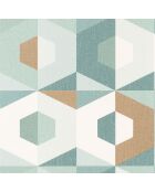 Papier peint Pop Vert Deau Vert Emeraude Doré - 53 x 1005 cm