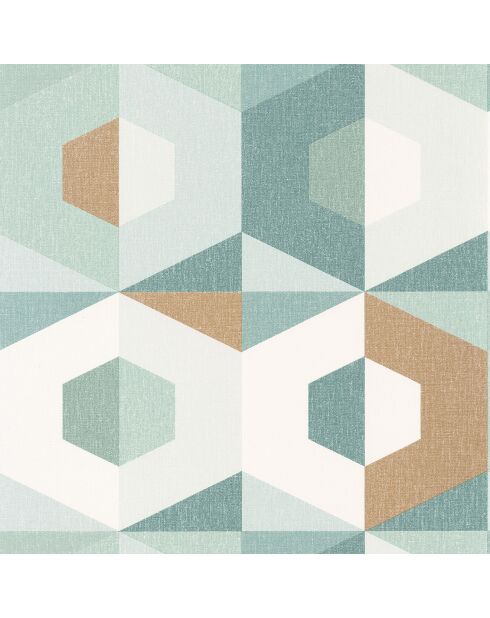 Papier peint Pop Vert Deau Vert Emeraude Doré - 53 x 1005 cm