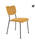 2 Chaises Benson en velours ocre - 56x47x81 cm