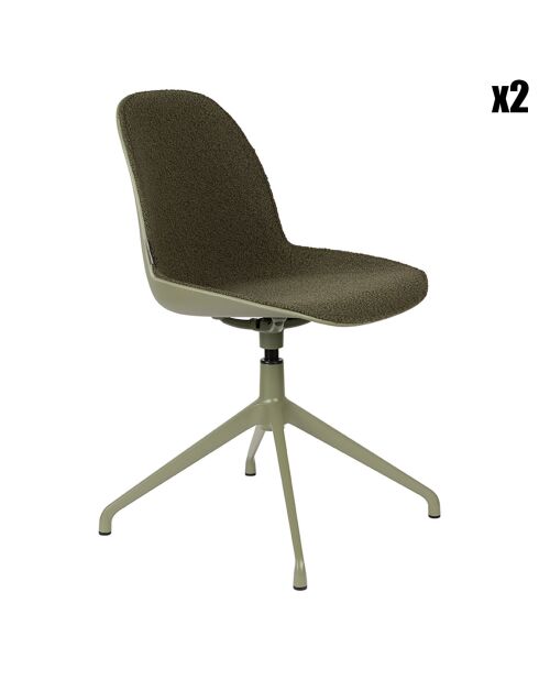 2 Chaises pivotantes Albert Kuip vertes - 52x45x83.6 cm