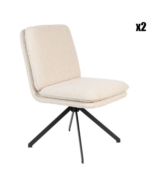 2 sillas rizadas Styler blancas - 64x47,5x84,5 cm