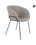 2 Chaises Feston grises - 55x56.5x77 cm