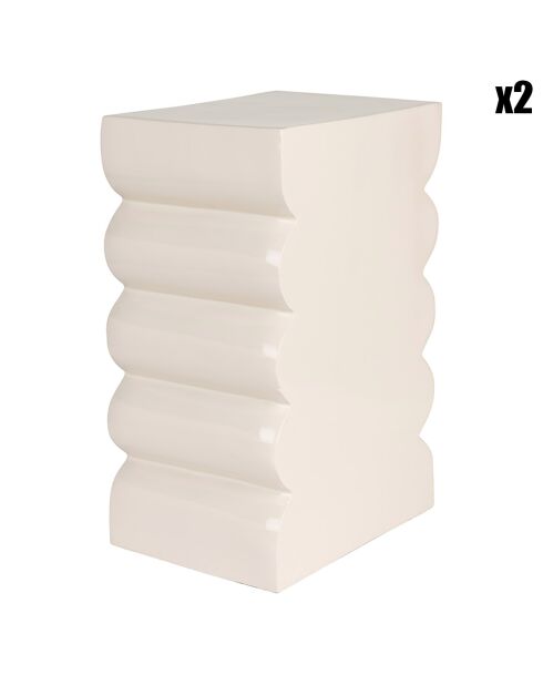 Taburetes 2 Curves de color beige brillante - 21x30x45 cm