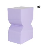 2 taburetes con forma de cono brillante, color morado, 21 x 30 x 45 cm