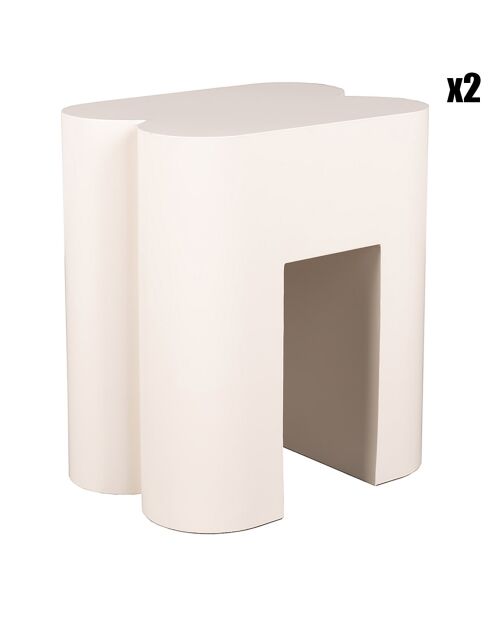 Taburetes beige de 2 formas - 40x40x45 cm