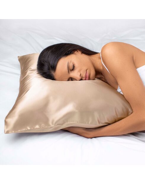 Taie d'oreiller 100% Soie 22 mommes dorée