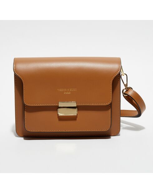 Sac bandoulière en Cuir Chanon camel - 22.5x15x6.5 cm
