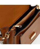 Sac bandoulière en Cuir Chanon camel - 22.5x15x6.5 cm
