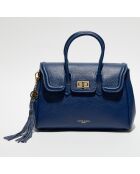 Marineblaue Bagatelle Lederhandtasche - 31x23x9 cm