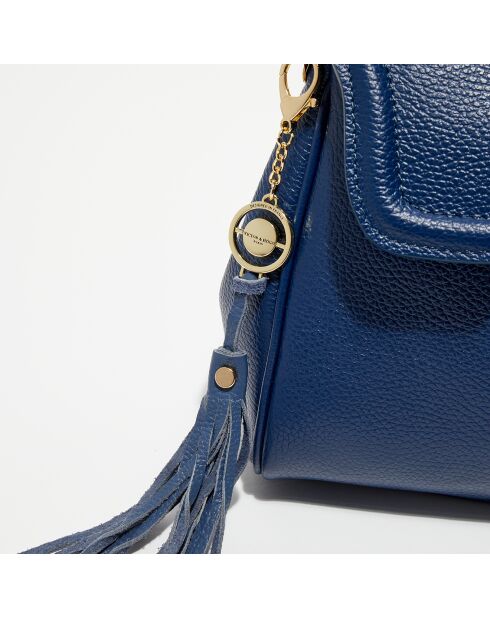 Marineblaue Bagatelle Lederhandtasche - 31x23x9 cm