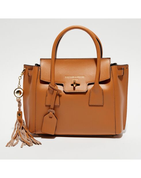 Jane leren handtas met etui Alina camel - 25x19x7 cm