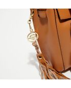 Jane leren handtas met etui Alina camel - 25x19x7 cm