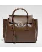 Jane taupe leren handtas - 36x35x24 cm