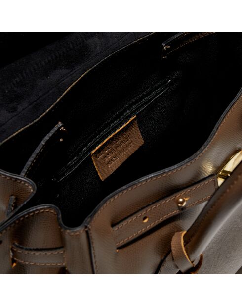 Bolso Jane de piel taupe - 36x35x24 cm