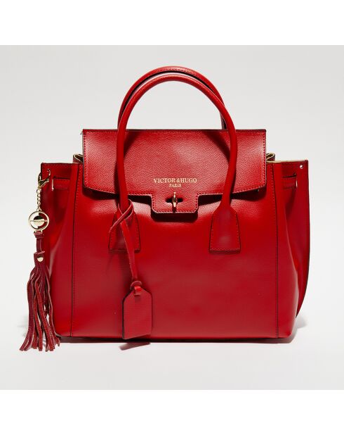 Jane leren handtas met rode Alina etui - 36x35x24 cm