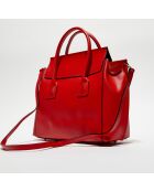Jane leren handtas met rode Alina etui - 36x35x24 cm