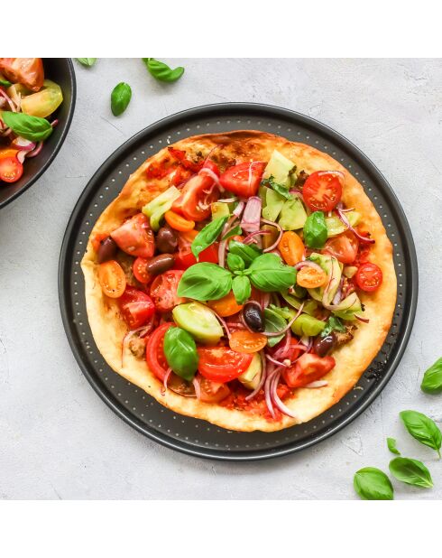 Plaque À Pizza noire - D.32 cm