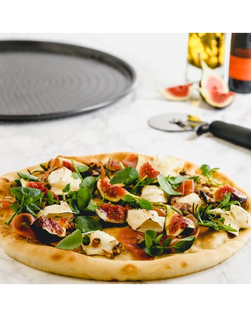 Plaque À Pizza noire - D.32 cm